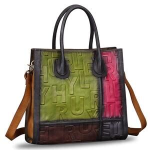 8692 Leather Top Handle Bags Handmade Vintage Crossbody Handbags Satchels